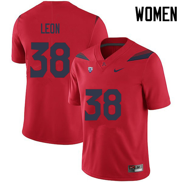 Women #38 Branden Leon Arizona Wildcats College Football Jerseys Sale-Red - Click Image to Close